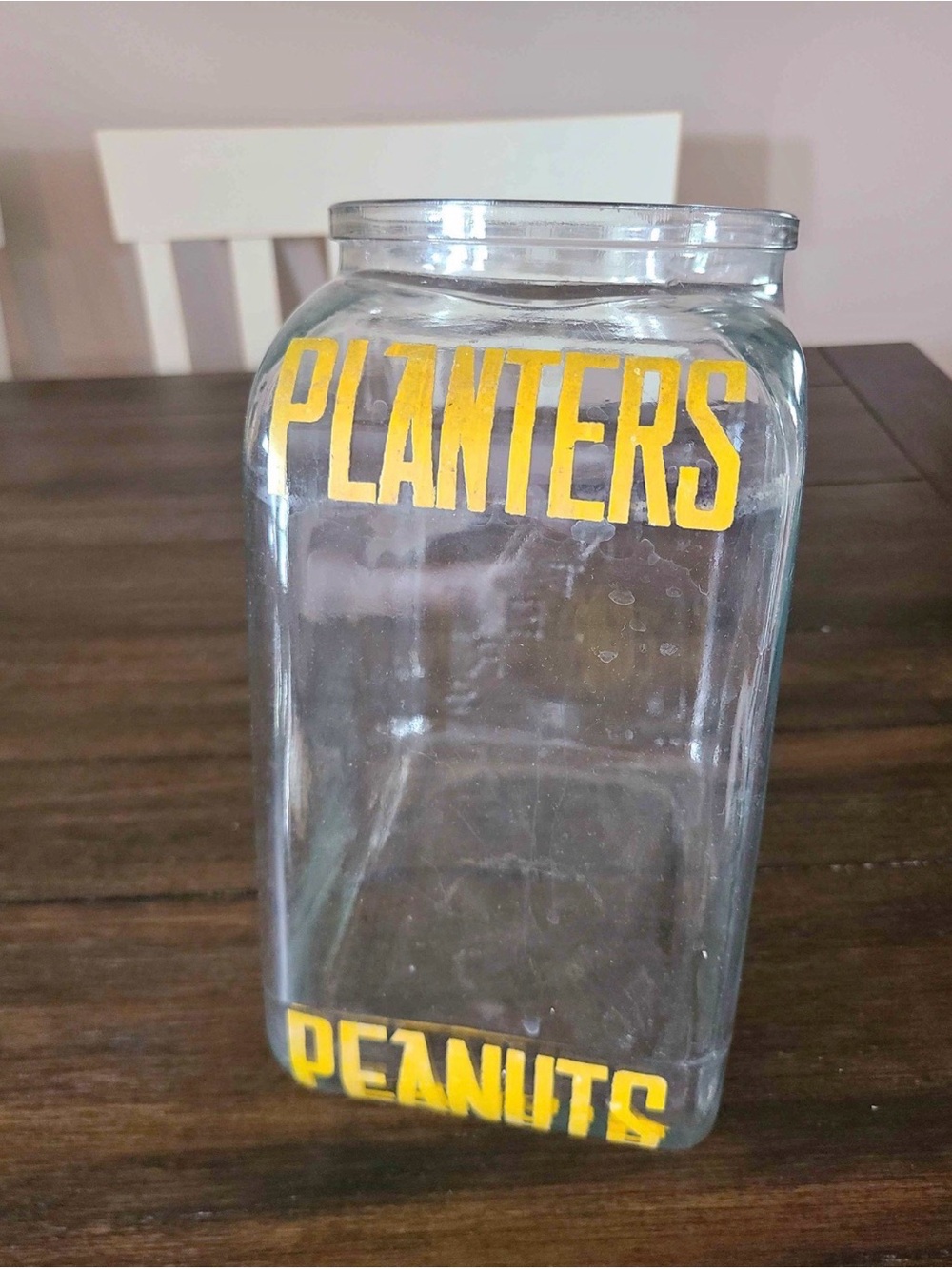 Vintage Planters Peanuts Advertising Glass Store Counter Jar Kreamer USA